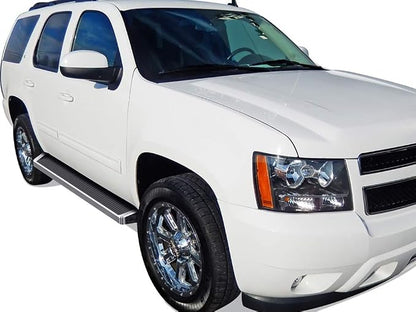 APS Running Boards (Nerf Bars Side Steps) Compatible with Chevy Tahoe 2007-2020 & GMC Yukon 2005-2020 4-Door (Exclude Z71 Hybrid Yukon XL) (Silver Running Board)