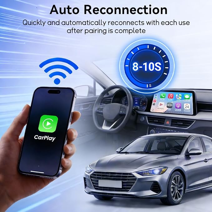 Carlinkit MINI SE Wireless CarPlay Adapter 2026 with OEM Wired CarPlay, Plug & Play/Auto-Connect/for USB-A & Type-C Dual Port Cars, Support Online Upgrade Wireless Dongle