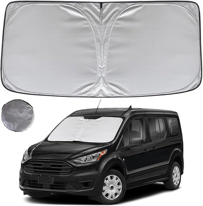 KAYZT Windshield Sun Shade for 2015-2025 2026 Ford Transit 150 250 350 350HD (Not for Transit Connect), Foldable Sunshade Front Window Custom Fit Car Accessories