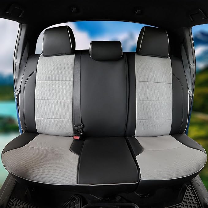 CocheFamilia Custom Fit Corolla Car Seat Covers for Select 2014 2015 2016 2017 2018 2019 Toyota Corolla L LE LE Eco XLE Sedan - Full Set,Leather (Black and Grey)