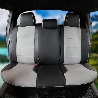 CocheFamilia Custom Fit Corolla Car Seat Covers for Select 2014 2015 2016 2017 2018 2019 Toyota Corolla L LE LE Eco XLE Sedan - Full Set,Leather (Black and Grey)