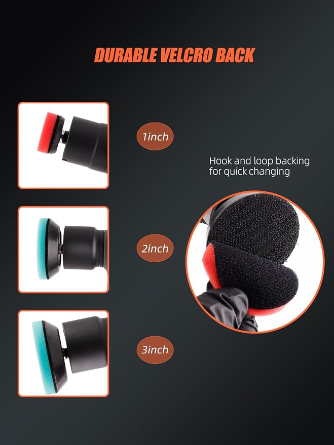SPTA Cordless Mini Polisher, 12V Cordless Multi Polisher, Micro Cordless Scratches Killer Car Polisher RO/DA Mini Auto Machine Sets With Polishing Pad And Wool Pads for polishing, Sanding and Cleaning
