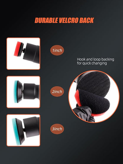 SPTA Cordless Mini Polisher, 12V Cordless Multi Polisher, Micro Cordless Scratches Killer Car Polisher RO/DA Mini Auto Machine Sets With Polishing Pad And Wool Pads for polishing, Sanding and Cleaning