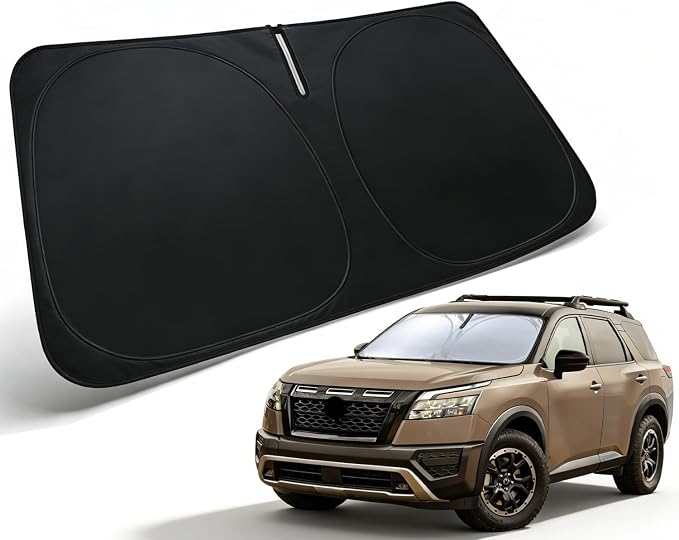 Windshield Sun Shade for 2022-2026 Nissan Pathfinder Accessories, Car Front Window Sun Visor Protector & Heat Shield | 240T Sunshade Protection Blocks UV Rays Keep Your Car Cooler