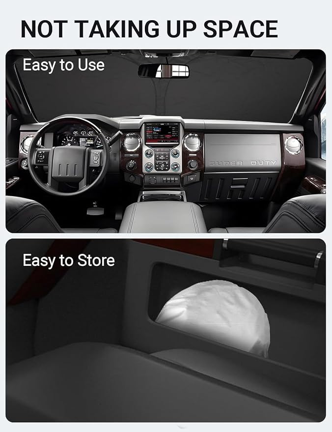 Proadsy 2026 Upgrade Front Windshield Sun Shade Foldable Sunshade Protector Custom Fit for 2008-2016 Ford Super Duty F-250 F250 F-350 F350 F-450 F450 F-550 F550 2Door 4Door Pickup Accessories