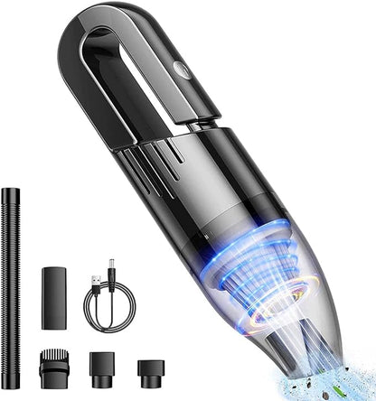 Handheld Car Vacuum Portable Cordless, Dust Buster Rechargeable High Power Suction, Mini Hand Held Vacuum Cleaner with Washable HEPA Filter, Multi-Nozzles, Lightweight Hand Vacuum for Car Home Office