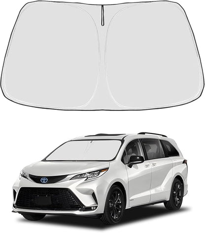 Proadsy Windshield Sun Shade for Sienna Mini Van 2021-2025 2026 4-Layer Foldable Front Sunshade Protector Sun Visor Blocks UV Rays Keep Car Cooler