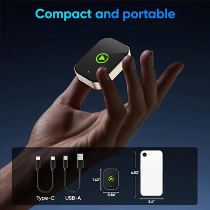 Wireless Carplay Adapter for iPhone, Converts Wired CarPlay to Bluetooth Wireless, Mini Car Play Screen Dongle with USB A/C for Cars 2018+ with Built-in Wired Carplay, Auto-Connect, No Delay