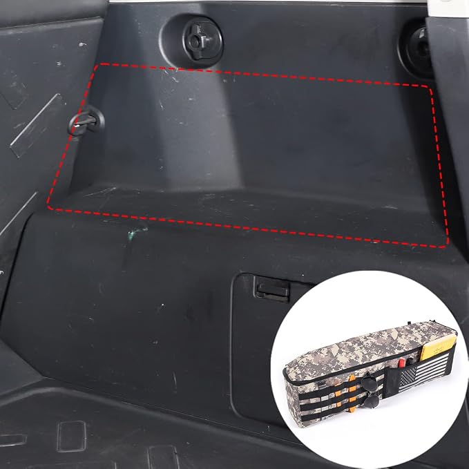 Aunginsy 1PCS Trunk Organizer Compatible with Toyota FJ Cruiser 2007-2021+, Car Right Side Trunk Storage Bag Backseat Hanging Storage Multi-Compartment Space Saving Accessories, Camouflage Pattern