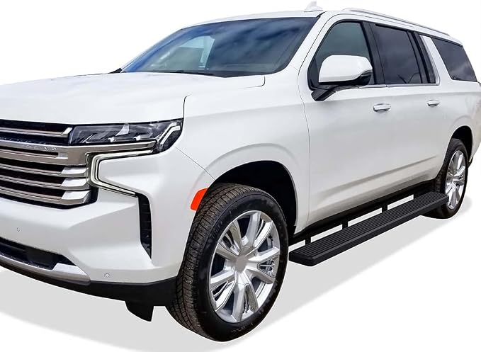 APS Running Boards (Nerf Bars Step) Compatible with Chevy Suburban 2021-2026 (Stainless Steel Black Powder Coated 6 inches)