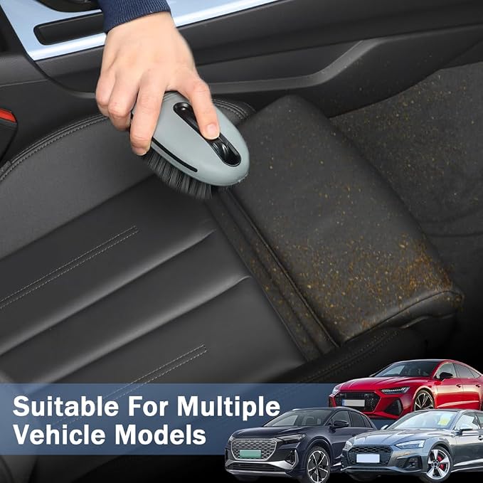 Carpet and Upholstery Cleaning Brush, Detailing Supplies, Carpet Scrubber Stiff Bristle Detailing Scrub Brushes, Universal Car Accessories Interior Leather Brush for Car and Home