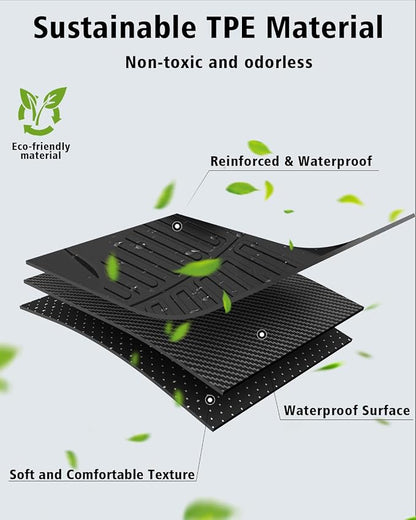 Floor Mats Custom for Ford Transit 2015-2021 150/250/350/350HD w/Carpet Flooring (Not for Transit Connect Models) All Weather TPE Rubber 1st Row Anti-Slip Floor Liners for Transit Accessories