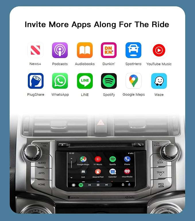 Carplay Adapter Wireless Carplay Retrofit Kit Decoder for Toyota Touch2 & Entune2.0 2014-2019 Fit for Tundra/4Runner/RAV4/Tacoma/Camry/Corolla/Avalon/Prius/CH-R/Sienna/Highlander