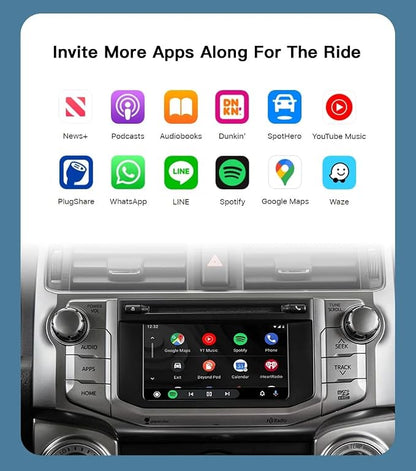 Carplay Adapter Wireless Carplay Retrofit Kit Decoder for Toyota Touch2 & Entune2.0 2014-2019 Fit for Tundra/4Runner/RAV4/Tacoma/Camry/Corolla/Avalon/Prius/CH-R/Sienna/Highlander