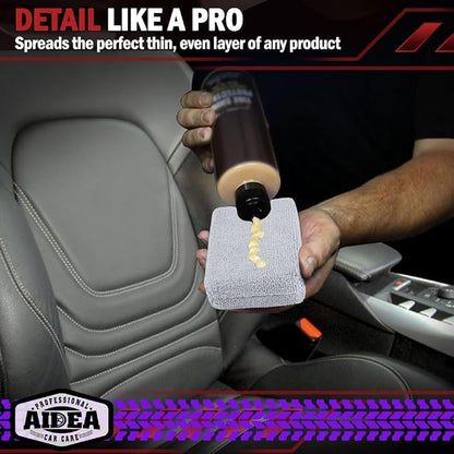 AIDEA Microfiber Applicator Pad-8Pack, Car Wash Sponge, Premium Microfiber Sponge and Cleaning Pads, Perfect for Effortless Wax, Sealant, and Conditioner Application-Grey