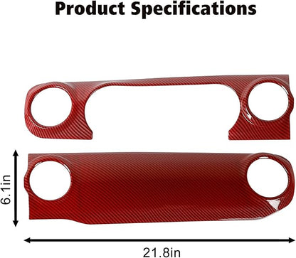 RT-TCZ Center Console Trim Cover Dashboard Control Panel Cover Decorative Interior Accessories for Jeep Wrangler JL JLU & Gladiator JT 2018-2022,Red Carbon Fiber