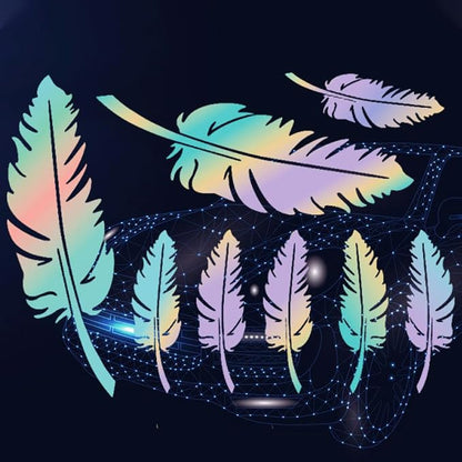 Ouliget Car Stickers Feathers Cover Scratches,Scratch Repair Decoration Vinyl Decals,Car Decoration Mirror Sticker Laptop Wall Decal,Gradient Color