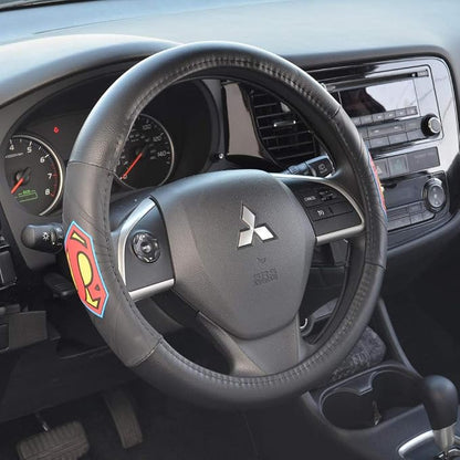 BDK Superman Car Steering Wheel Cover - Officially Licensed Warner Brothers Product, Universal Fit for Steering Wheels Between 14.5 to 15.5 Inch