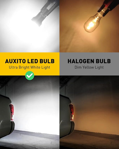 AUXITO 921 LED Bulb Reverse Light, 400% Bright 912 T15 6000K White Canbus Error Free W16W 906 904 Backup Replacement Parking Light Assemblies For Car/Trunk, Pack of 2