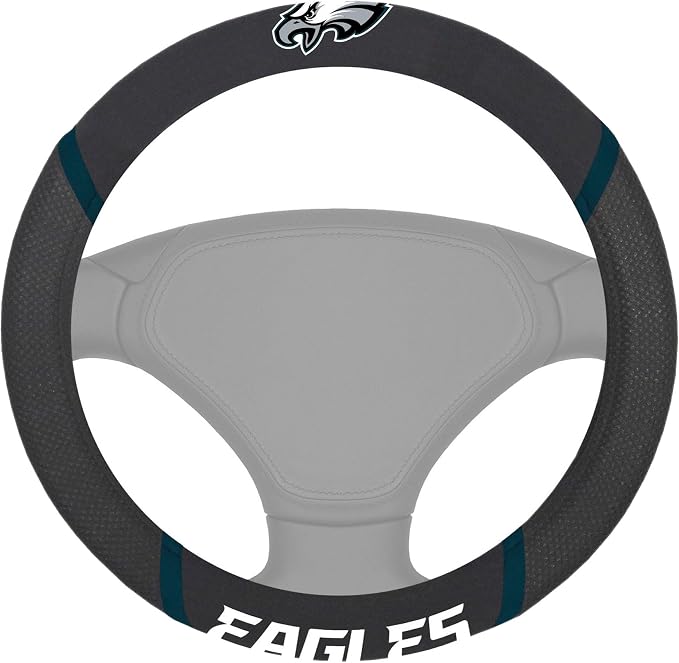FANMATS NFL Unisex-Adult Embroidered Steering Wheel Cover