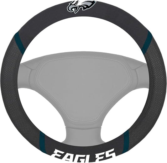 FANMATS NFL Unisex-Adult Embroidered Steering Wheel Cover