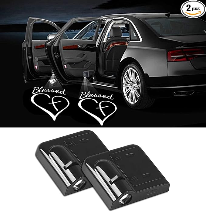 NewL 2 Pcs Led Car Door Welcome Light Blessed Logo Symbol Projector Lights Ghost Shadow Light