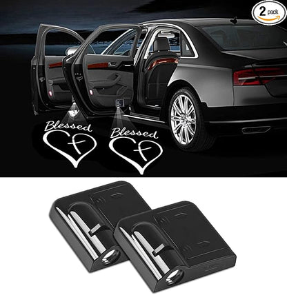 NewL 2 Pcs Led Car Door Welcome Light Blessed Logo Symbol Projector Lights Ghost Shadow Light