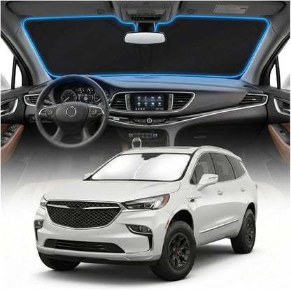 for Buick Enclave Sun Shade Windshield Cover - Custom Fit Enclave Accessories 2018-2024 2025 Sunshade Foldable UV Protection & Heat Shield Sun Visor Accessories