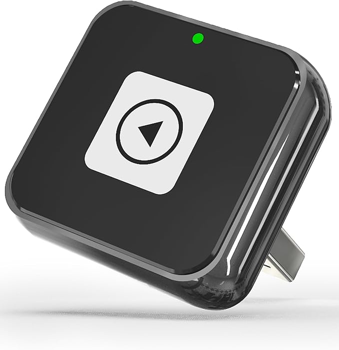 Wireless CarPlay & Android Auto Adapter 1-Inch (2.54cm) - Discreet Plug & Play, Stable Connection for Music/Navigation, Works with iPhone iOS 10+ & Android 11+,for 98% of Cars (2016-2025) (Black)