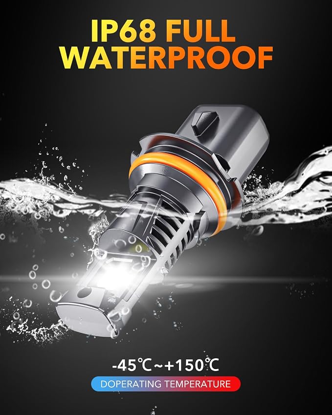 OXILAM 9007/HB5 LED Bulbs 10X Ultra-Brighter 60,000LM Than Halogen, 3 Min Quick Install, 20 Years Lifespan, No Flicker, 99% Compatibility