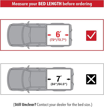 MaxMate Soft Roll-up Truck Bed Tonneau Cover Compatible with 1982-2013 Ford Ranger; 1994-2010 Mazda B-Series | Fleetside 6' (73") Bed | TCF169025