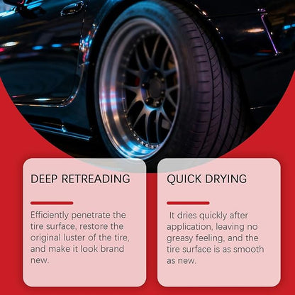 Car Tire & Plastic Trim Renewal Paste – Restores Shine, Prevents Cracking & Easy Application, Tire Coating Paste Rapid Acting, Car Tire Shine with Sponge, for Cars Trucks Motorcycles (3PCS)