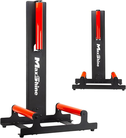 Maxshine Universal Red Wheel & Rim Detailing Rolling Stand | 360° Rotating Tire Stand for Wheel Wash, Ceramic Coating & Tire Shine | Heavy-Duty Rim Roller Stand for Professional Auto Detailing