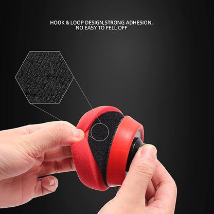 Red T10 Ultra-Fine Finishing Foam Polishing Pads, SPTA 1Pcs 3.5 Inch Face for 3 Inch 80mm Backing Plate Compound Buffing Sponge Pads for Car Buffer Polisher Compounding, Polishing and Waxing-FPTSS3R