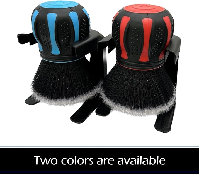1 PC Car Detail Brush, Spherical Ultra Soft Detailing Brush, Spherical Detail Brush with Storage Rack, Universal Car Cleaning Tools, for Most Cars, Trucks, SUVs (Blue)