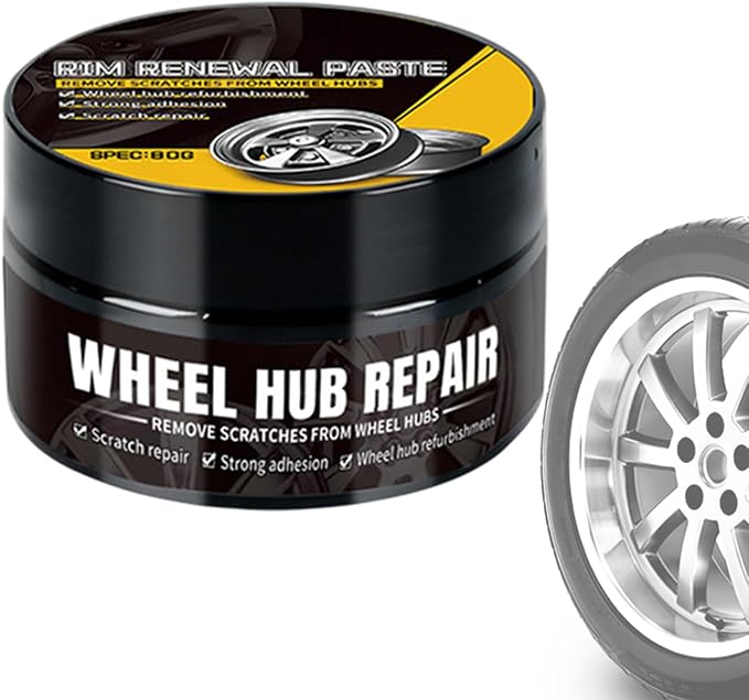 Tire and Wheel Polish – Wheel Shine Agent, Hub Cleaner | 80g High-Gloss Scratch-Resistant Restorer for Auto Detailing, RVs, Motorcycles, Trucks, Marine Vehicles, and ATV Rims