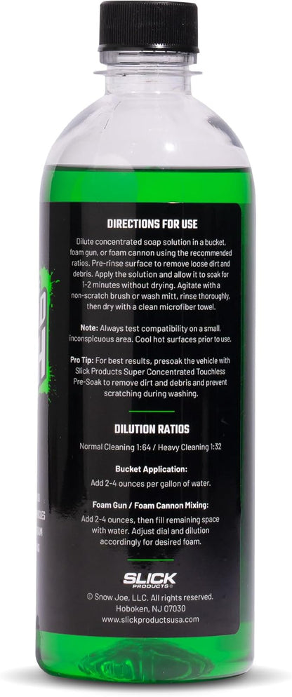Slick Products Total Off-Road Wash Super Concentrate – Thick Foaming Car Wash Soap with Hybrid-Ceramic Formula for Dirt Bikes ATV UTV Trucks Jeeps and More – Foam Cannon Ready – 16 oz