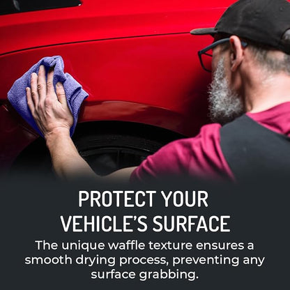 HI-TECH Magna Shine Water Demon Drying Towel – Ultra Absorbent Microfiber Car Detailing Towel – 27x17 – Fast-Drying, Waffle Texture – Cars, Trucks, Boats, Bikes