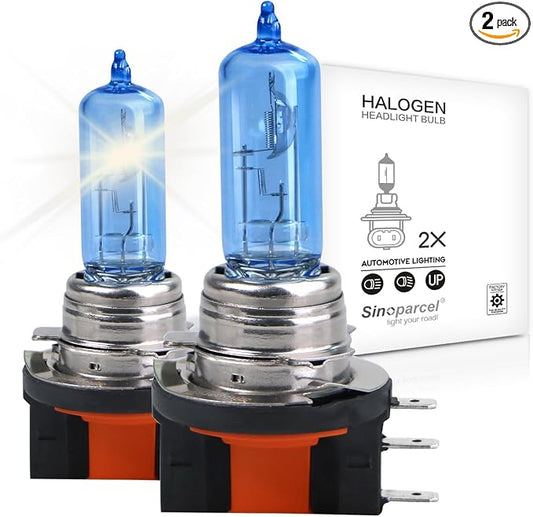 Sinoparcel H15 Halogen High Beam Headlight Bulb 3800K, 150% More Brightness Replacement for PGJ23T1 Standard 55W Bulb, Pack of 2