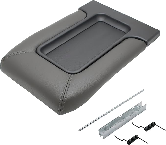 NHILES Center Console Lid Replacement Kit for 1999 2000 2001 2002 2003 2004 2005 2006 2007 Silverado/Avalanche/Suburban/Sierra/Yukon Replaces Number 19127364, 19127365, 19127366 (Dark Gray)