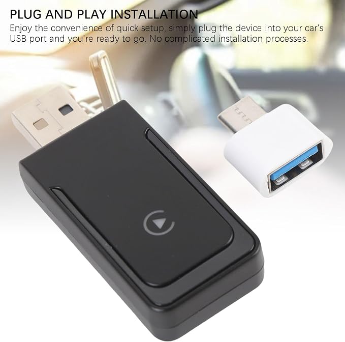 2 in 1 Wireless CarPlay Adapter, Wired to Wireless Converter for CarPlay and Android Auto, Bluetooth 5.0 WiFi Plug and Play Car Dongle CP508A (CP508D)