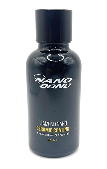 Nano Bond Ceramic Coating for Cars - 80% SiO2 Formula, Hydrophobic Paint Protection, UV & Corrosion Resistant for Glass, Wheels & Plastic, Easy Application, Car Detailing Kit, 30ml