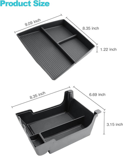 CDEFG 2Pcs for 2021-2024 Edge Center Console Organizer for 2021-2024 Ford Edge Accessories Middle Console Organizer & Dash Storage Dashboard Behind-Screen Tray