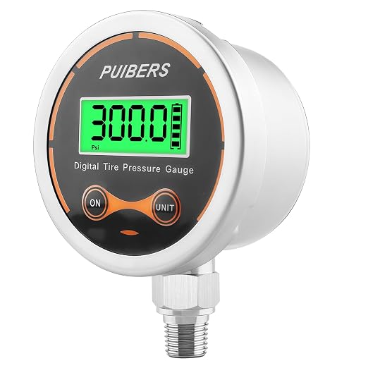 300 Psi Digital Water Pressure Gauge 1/4 NPT Lower Mount，Media Water, Air or Oil Pressure Gauge 304 Stainless ±0.25% Accuracy,Suitable for Home Water Pipe, HVAC,Air Pressure Measuring