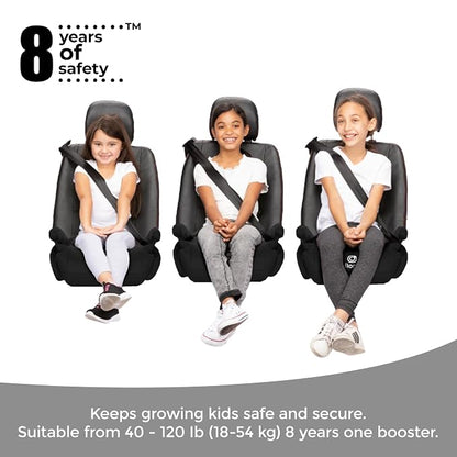 Diono Solana, No Latch, Pack of 2 Backless Booster Car Seats, Lightweight, Machine Washable Covers, Cup Holders, Black