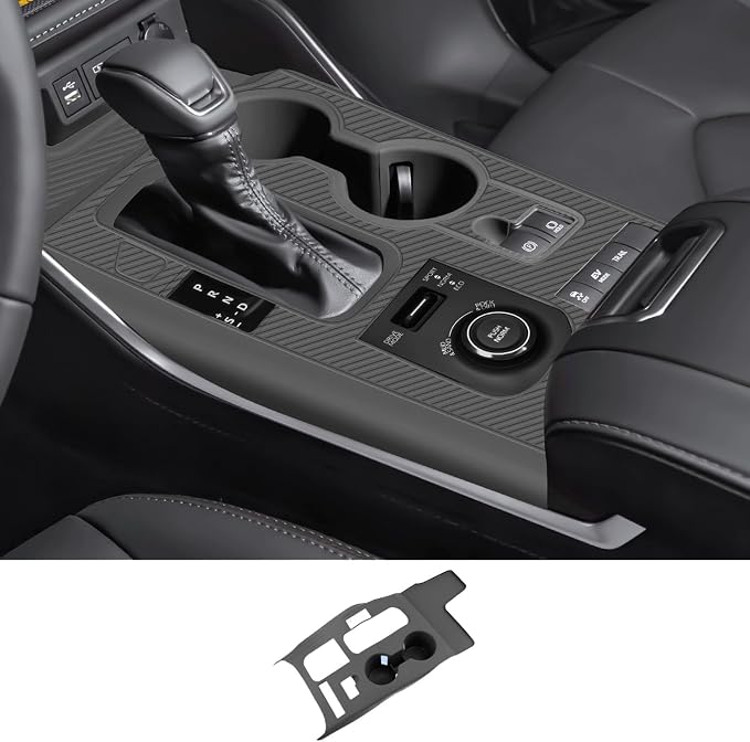 Temmis Center Console Silicone Organizer with Cup Holder for Toyota Highlander 2020-2022 (Gasoline & Hybrid), Full-Wrap Center Consel Electrostatic adsorption Cover for Highlander-Black