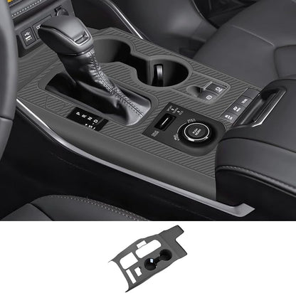 Temmis Center Console Silicone Organizer with Cup Holder for Toyota Highlander 2020-2022 (Gasoline & Hybrid), Full-Wrap Center Consel Electrostatic adsorption Cover for Highlander-Black