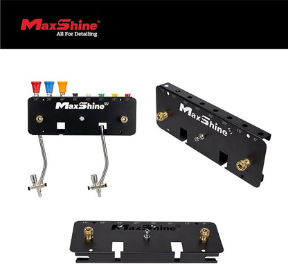 Maxshine Universal Foam Cannon Holder (2 Cannons, Blank) – Compatible with 1/4" Quick Connect – Wall-Mounted Organizer for Garage & Mobile Detailing – Holds Foam Cannons & Accessories – Metal Rack