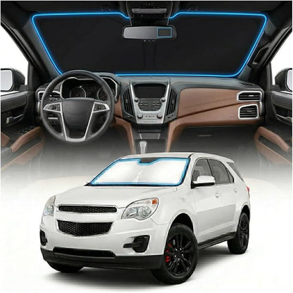 for Chevy Equinox Sun Shade Windshield Cover - Custom Fit Equinox Accessories 2010-2017 Sunshade Foldable UV Protection & Heat Shield Sun Visor Accessories