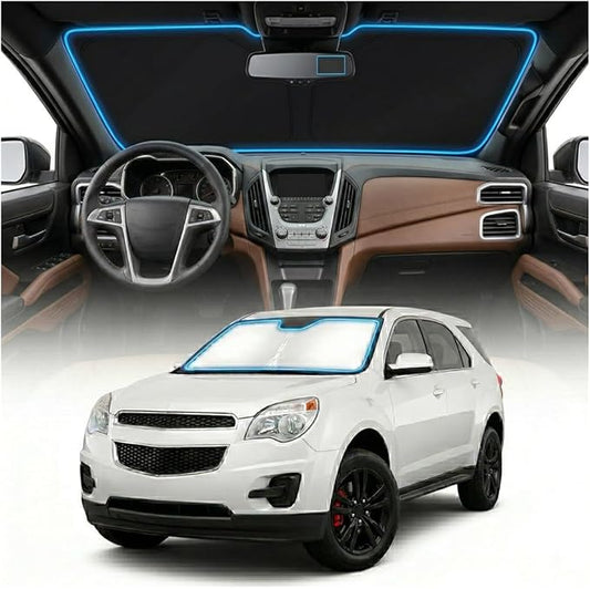 for Chevy Equinox Sun Shade Windshield Cover - Custom Fit Equinox Accessories 2010-2017 Sunshade Foldable UV Protection & Heat Shield Sun Visor Accessories